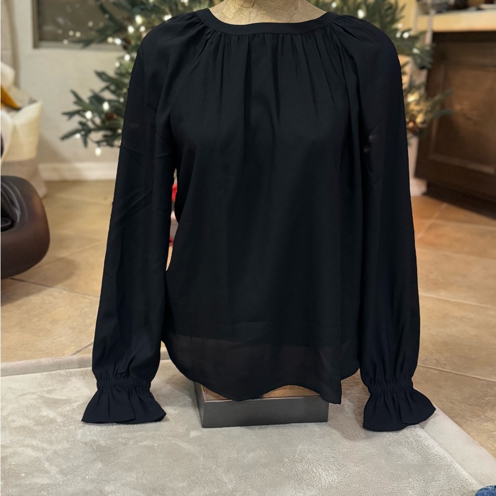 Ann Taylor Black Blouse with Long Sleeves